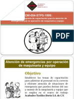 Plan de atención a emergencias por maquinaria