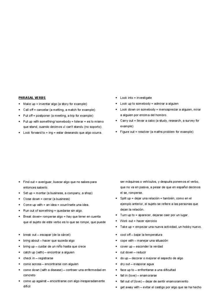 Lista de Phrasal Verbs B2 | PDF