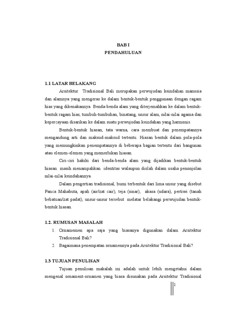 Ragam Hias Arsitektur Tradisional Bali