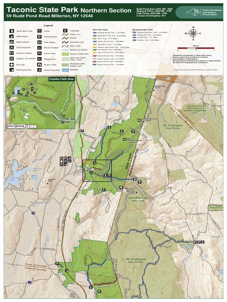 Taconic Copake Falls Area Trail Map North PDF Landscape