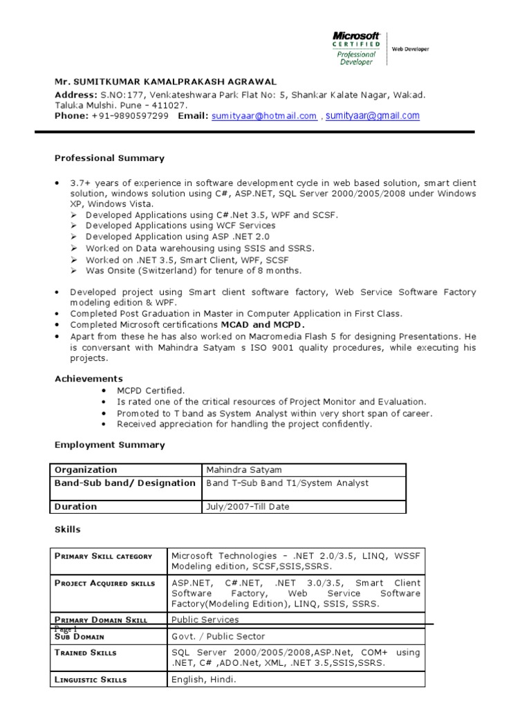 SSIS and .NET Developer Profile | PDF | Language Integrated Query ...