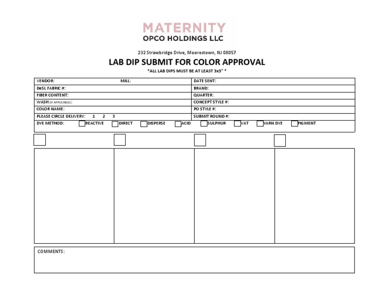 Lab Dip Submit For Color Approval 232 Strawbridge Drive, Moorestown