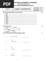 Bosing Royal Academy, Yagrung: Subject: Mathematics