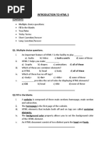 Chapter # 9 Introduction To HTML 5