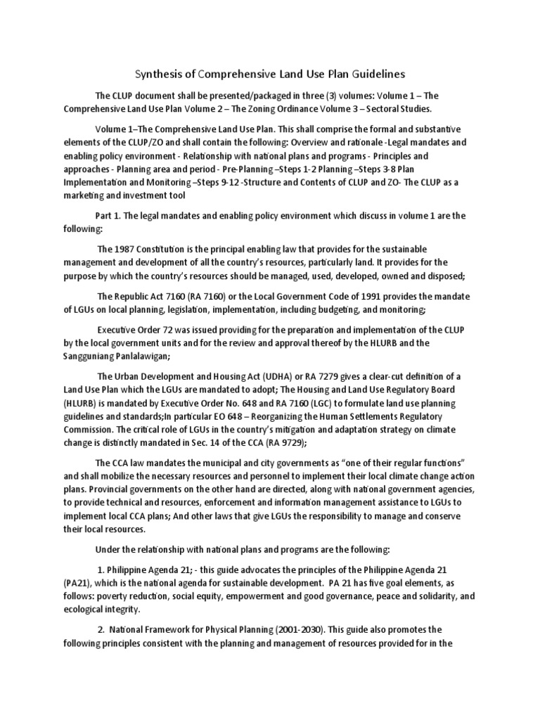 Comprehensive Land Use Plan Guidelines | PDF | Zoning | Land Use