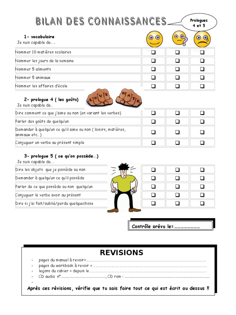 Fiche De Revision 5eme A Imprimer