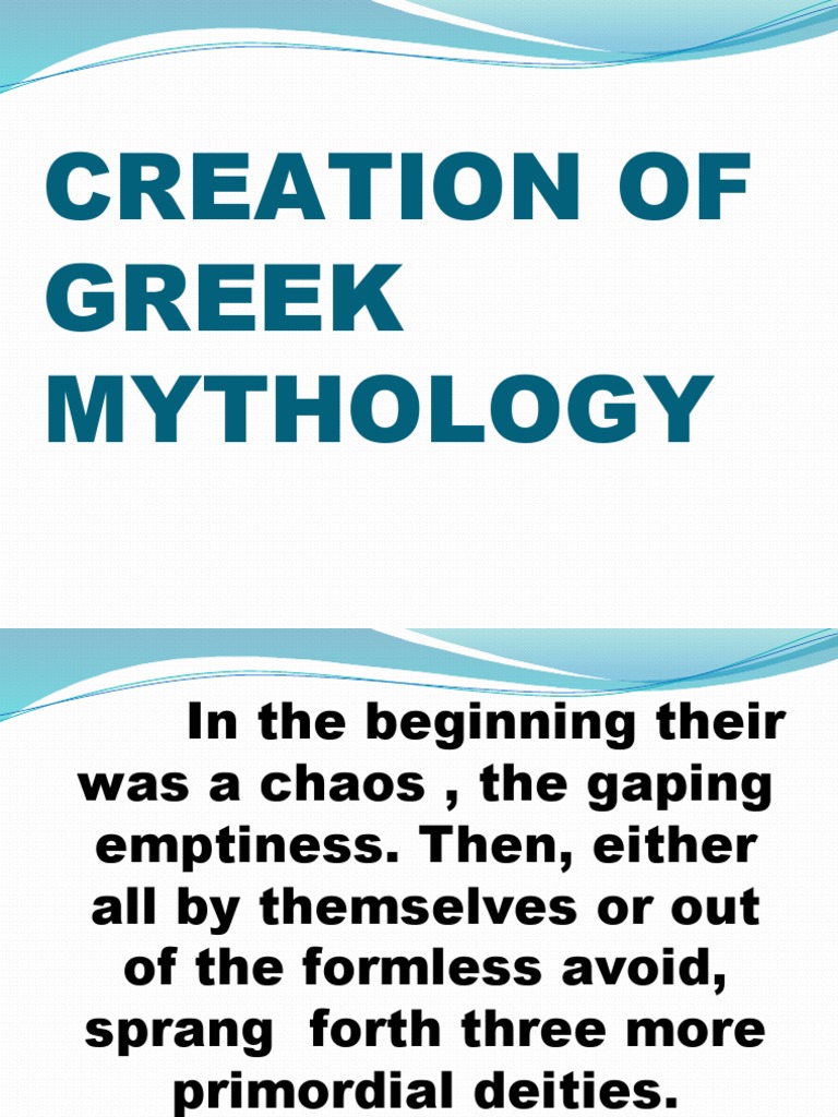 Greek Mythology Creation Story Pdf Greek Deities Comparative