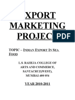 Export Marketing Project: Topic - I E I S F