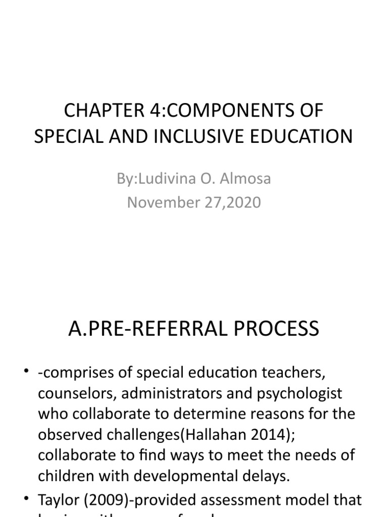 Chapter 4 Components of Special and Inclusive Ed. PDF