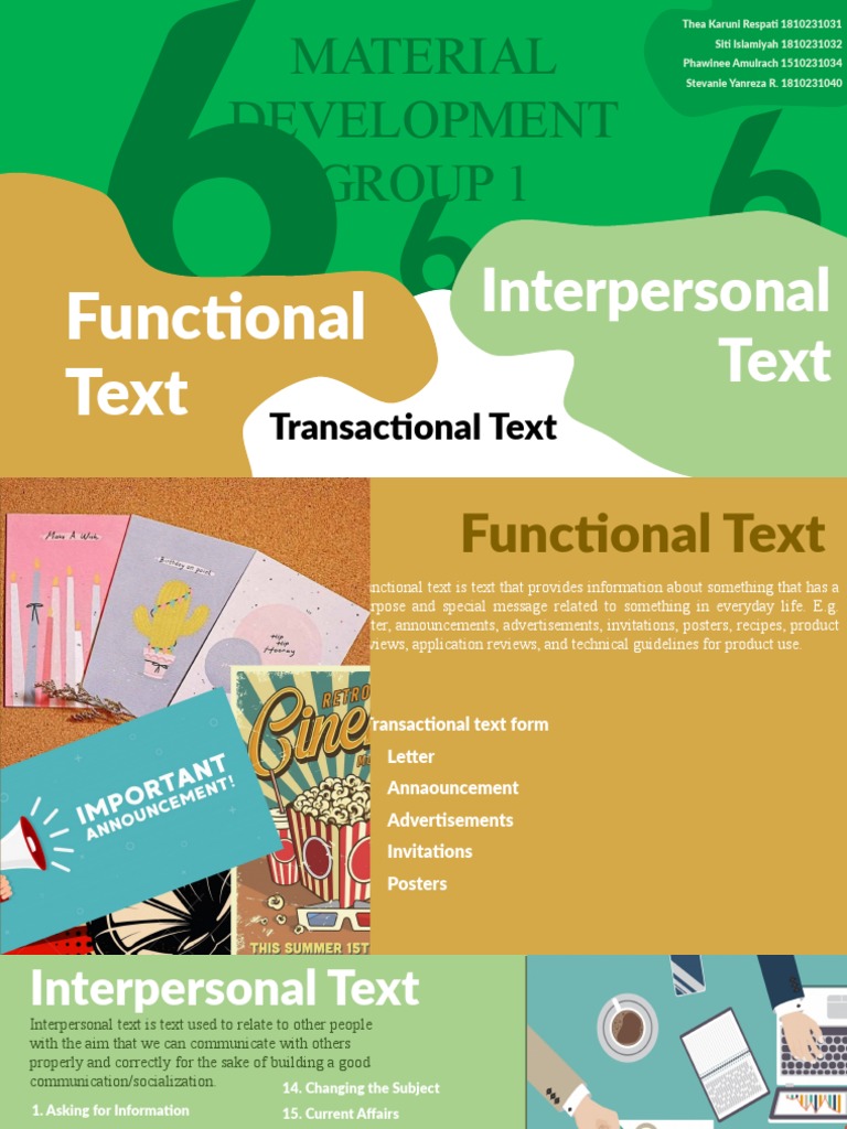 Material Development Group 1 | PDF | Information | Psychological Concepts