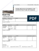 Work Method Statement for Super Structure (RC Works