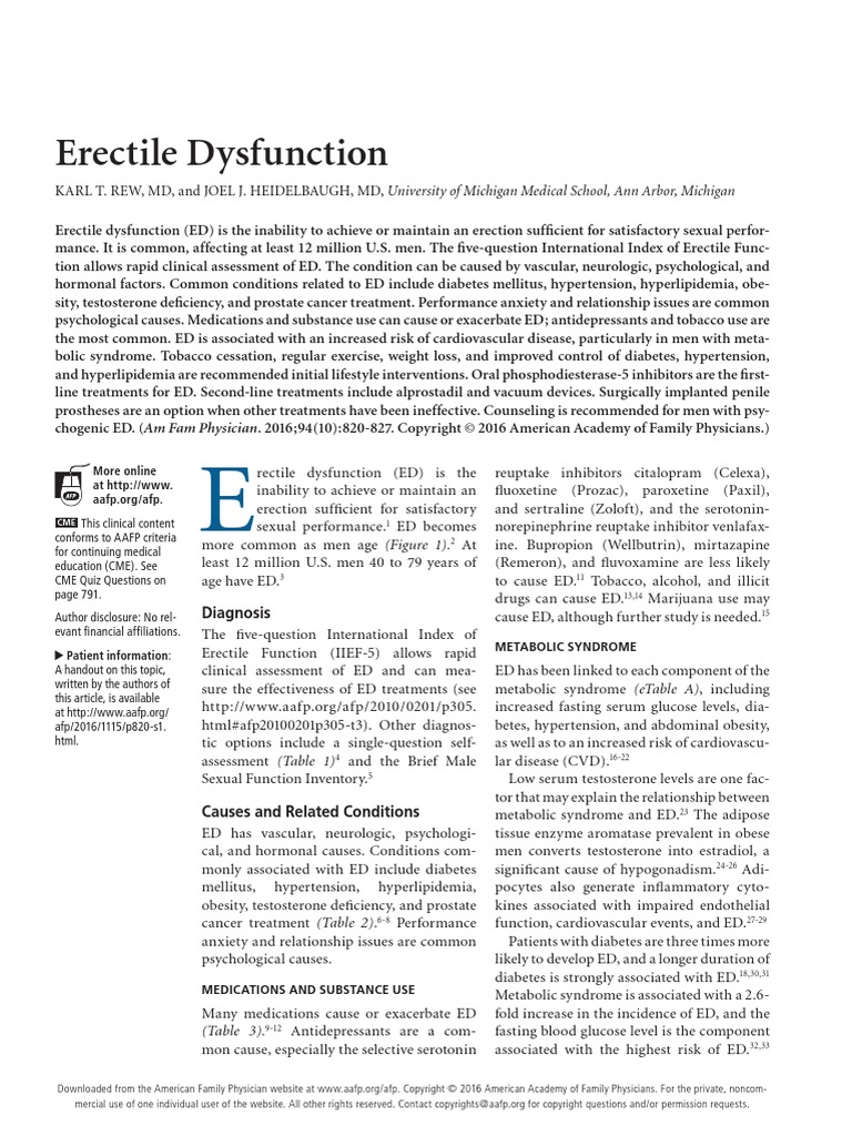 Afp 20161115 P 820 | PDF | Cardiovascular Diseases | Erectile Dysfunction