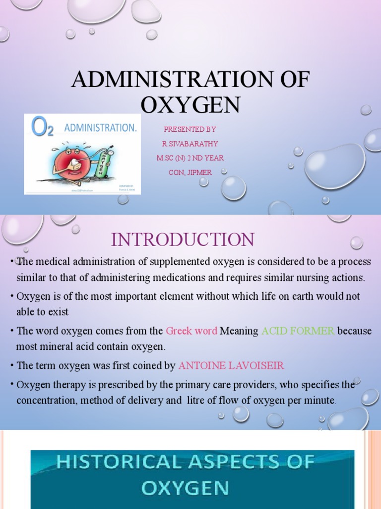 Administration of Oxygen PDF Breathing Respiratory System
