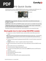 CM-4G-GPS Quick Guide: Short Guide How To Start Using CM-GPRS Module