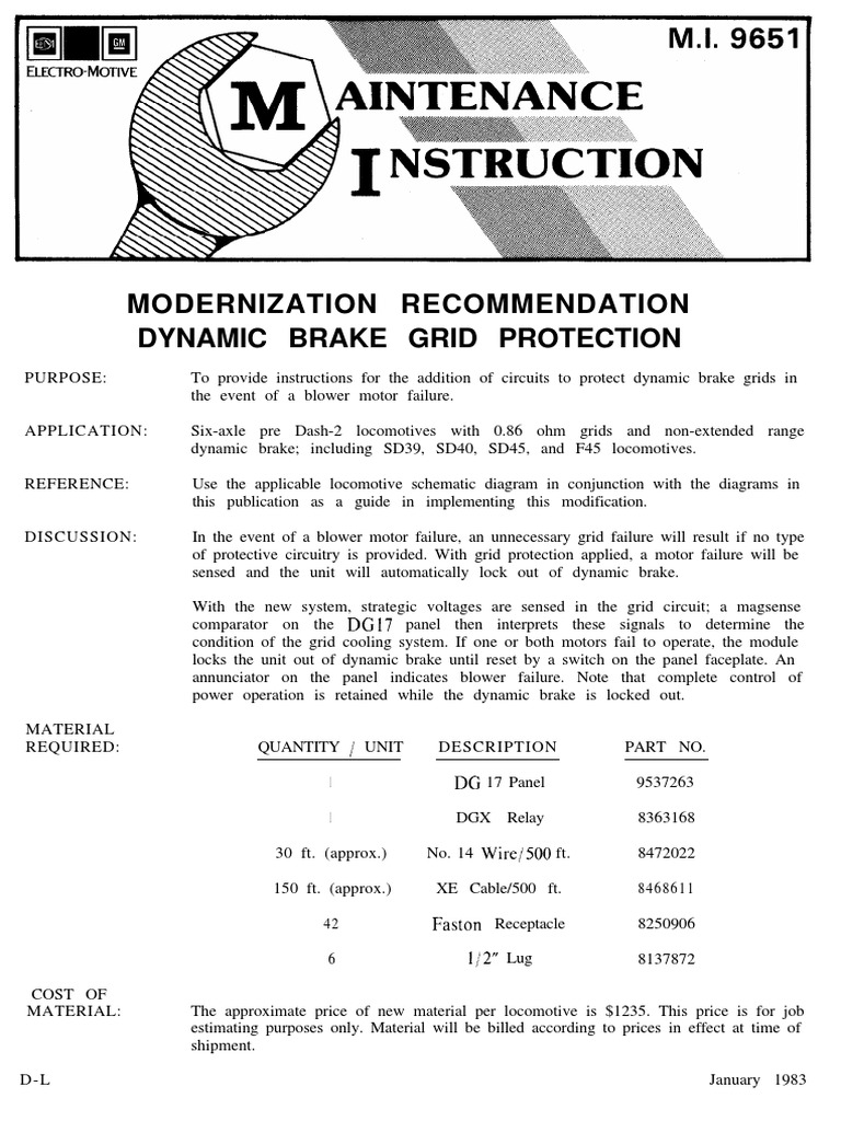 Modernization Recommendation Dynamic Brake Grid Protection | PDF ...