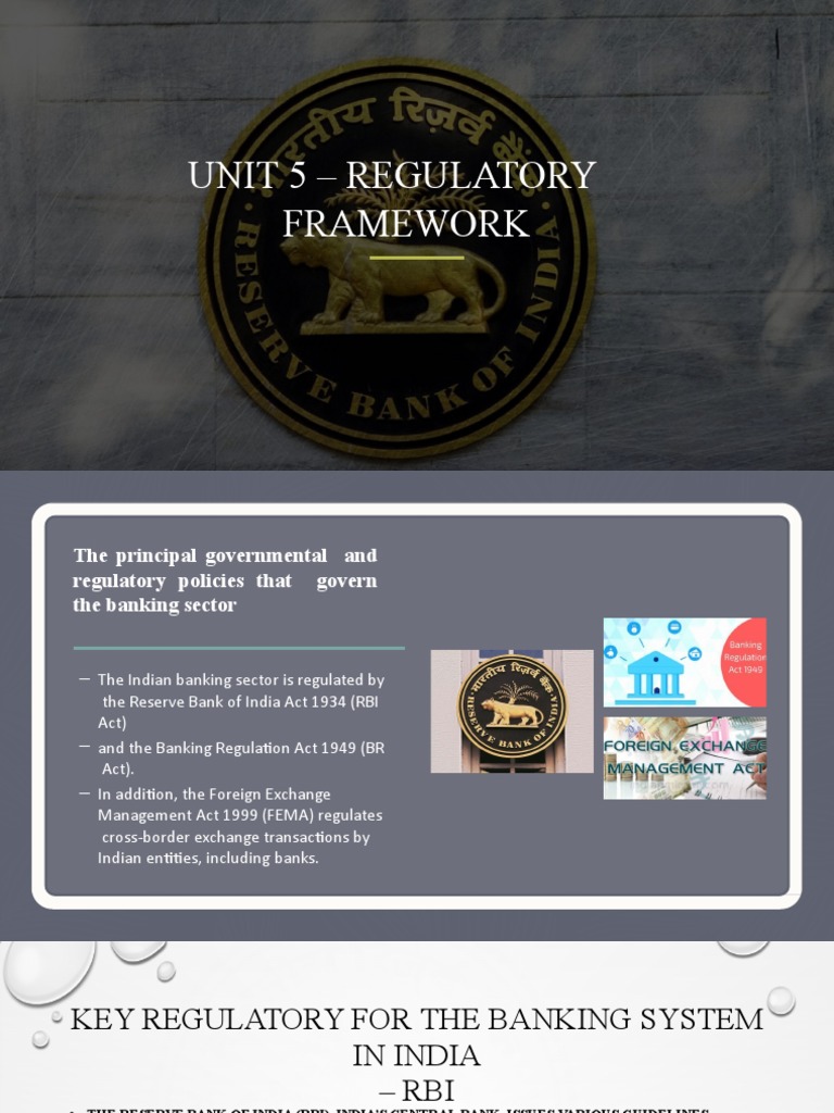 Unit 5 - Regulatory Framework | PDF
