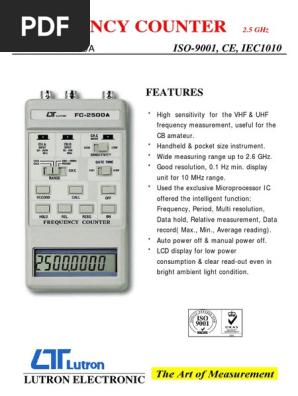 Lutron - FC-2500A | PDF | Hertz | Ultra High Frequency