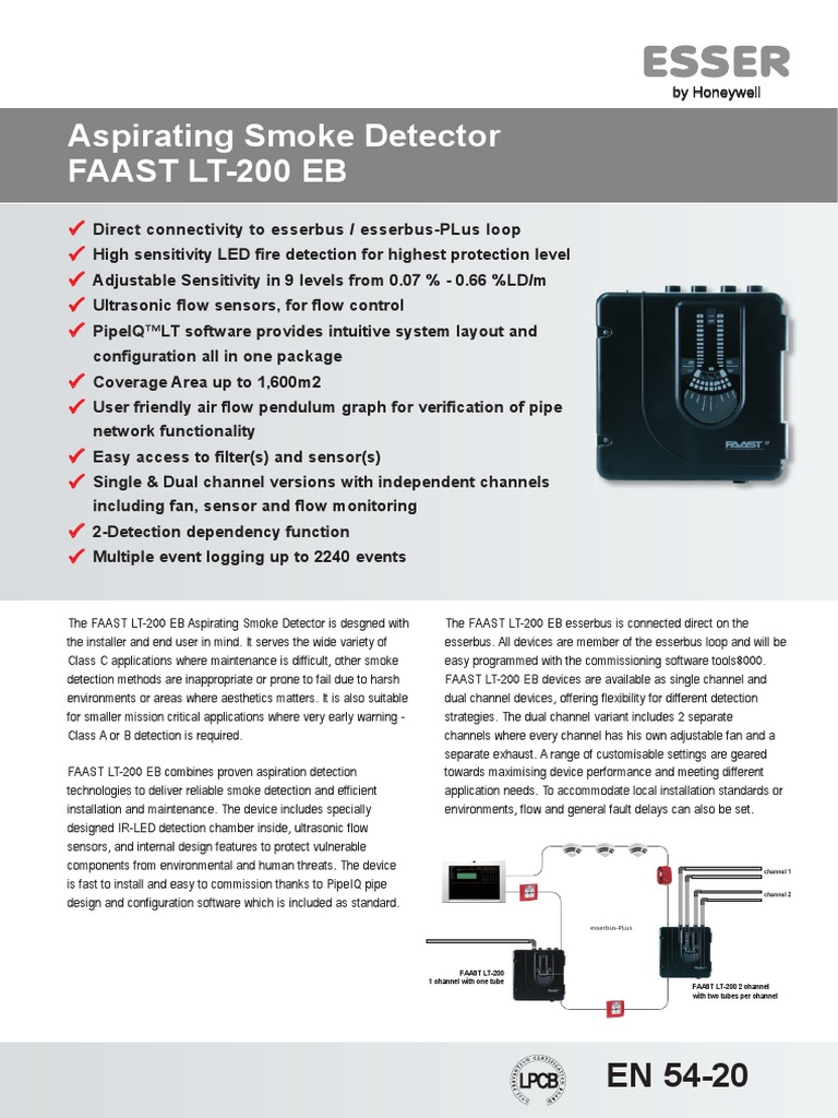 Aspirating Smoke Detector Faast Lt-200 Eb | PDF | Sensor | Equipment