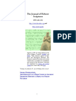 The Journal of Hebrew Scriptures: ISSN 1203-1542 and