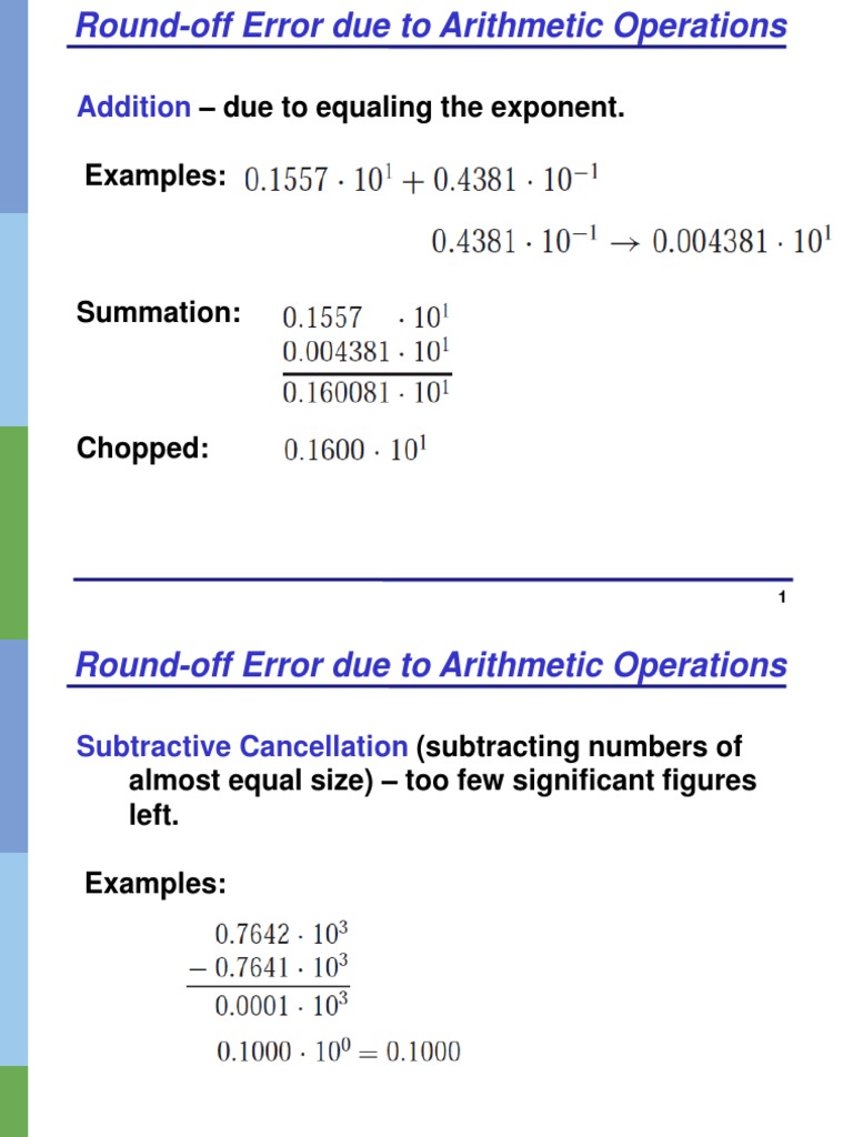 Rounding and Truncation Errors in Calculations | PDF | Significant ...