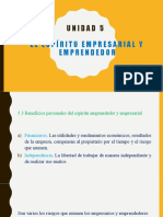 5.3 Beneficios Personales Del Espíritu Empresarial y Emprendedor