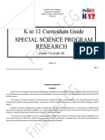 K To 12 Curriculum Guide Special Science Program: Research