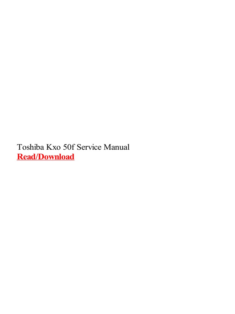Toshiba Kxo 50f Service Manual: Read/Download | PDF | Computer Hardware ...