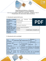 Guía de Actividades y Rúbrica de Evaluación. Unidad 2 Fase 3 Presentación de Estructuras Administrativas
