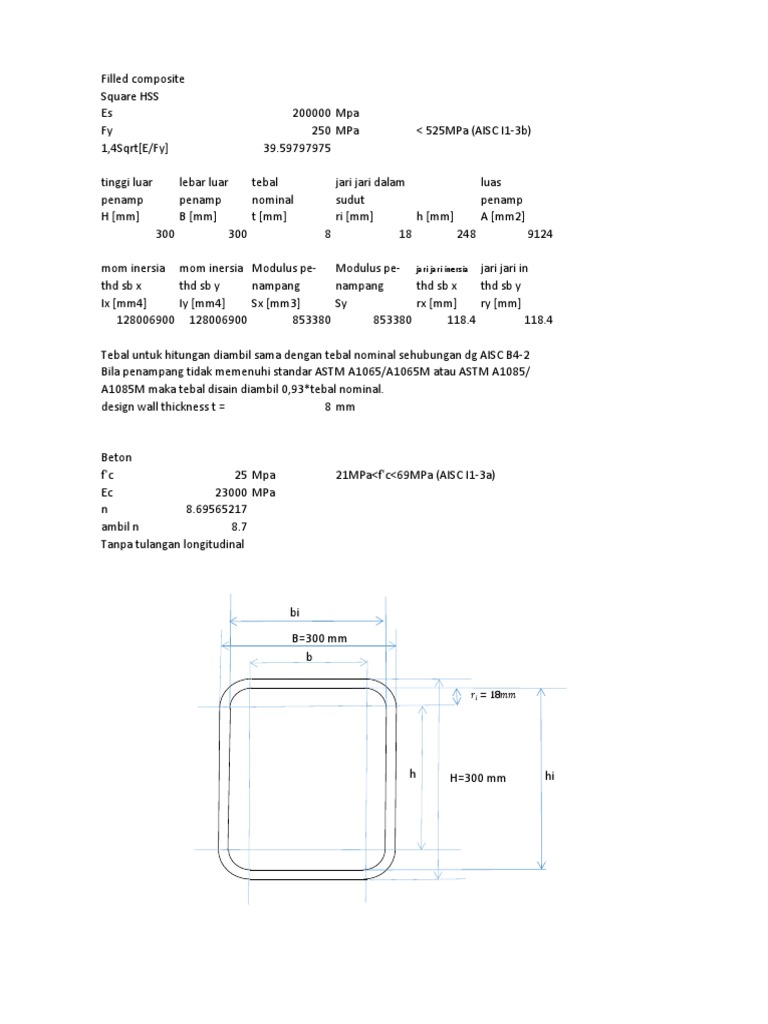 Desain Kolom Komposit 300x300 mm | PDF | Teknologi & Rekayasa