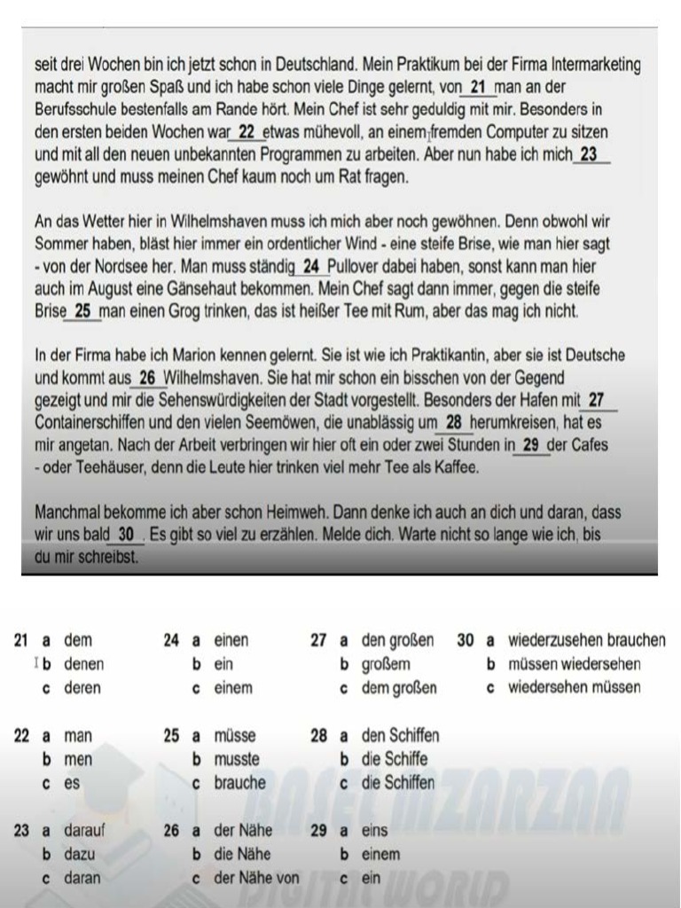 Telc B2 Prüfung Modelltest (1) B2 Allgemein Sprachbausteine PDF