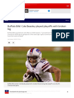 Buffalo Bills' Cole Beasley Played Playoffs With B