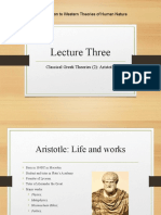 Lecture Three: APSS1A02 Introduction To Western Theories of Human Nature