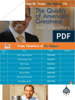 Six Sigma Presentation on Contributions of Subir Chowdhury