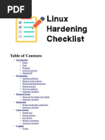 Linux Hardening Cklist