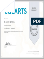 Harsh Sinha: Course Certificate