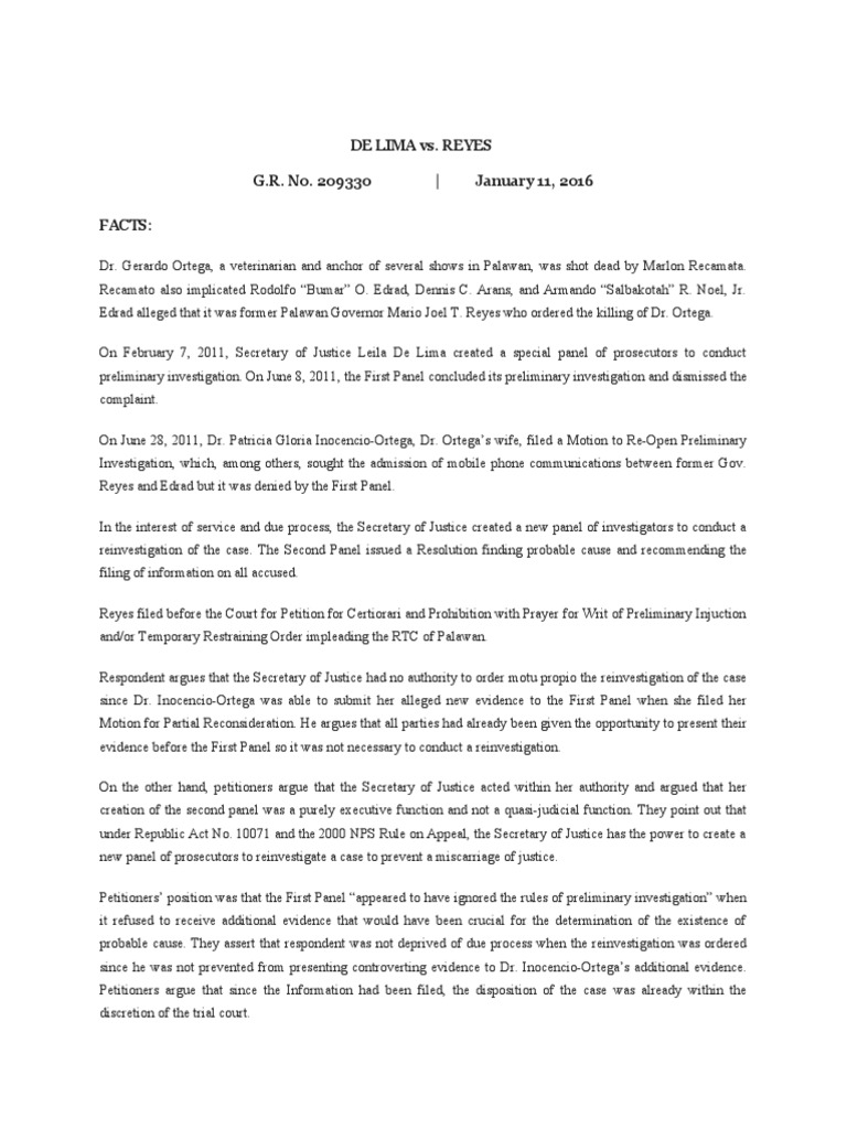 De lima vs reyes g r no 209330 january 11 2016 facts pdf