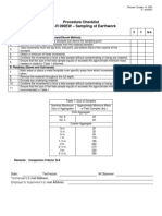 Procedure Checklist FM 1-R 090EW - Sampling of Earthwork: P F N/A A. Stockpiles (Manual Sampling - Board/Shovel Method)