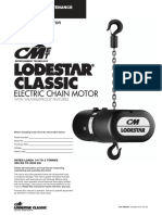 Electric Chain Motor: Operating, Maintenance & Parts Manual