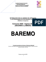 Baremo Venezolanos Segundo Llamado 2021