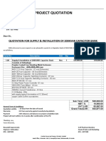 Project Quotation: Quotation For Supply & Installation of 200kvar Capacitor Bank
