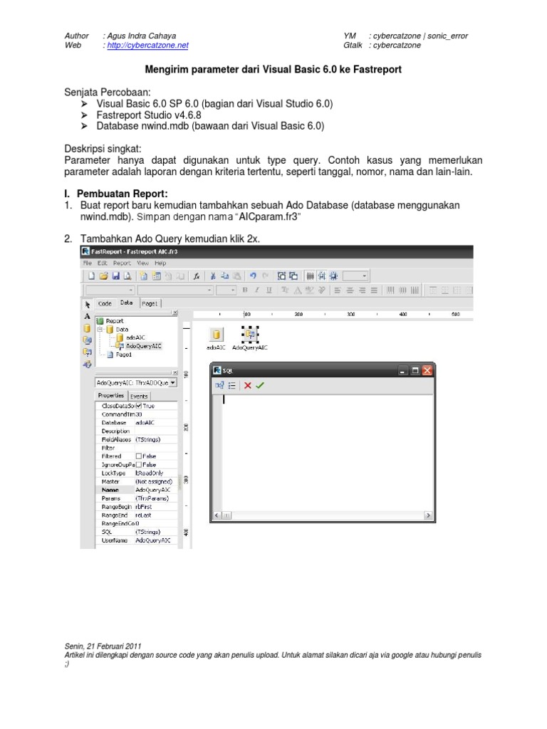 Mengirim Parameter dari VB6 ke Fastreport | PDF