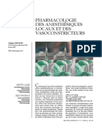 Pharmacologie Des Anesthésiques Locaux Et Des Vasoconstricteurs