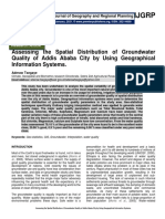 Assessing the Spatial Distribution of Groundwater Quality of Addis Ababa City by Using Geographical Information Systems.