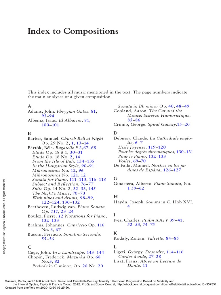 Index To Compositions | PDF | Opus Number | Music