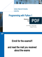 Programming With Python 1: Mathematical Engineering Faculty of Engineering, Design and Computing