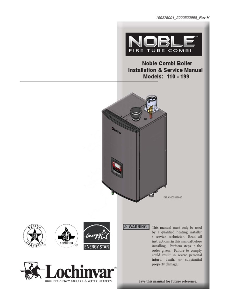 Lochinvar Combi 110199 Install and Service Manual PDF Water