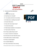 Present Simple Error Correction