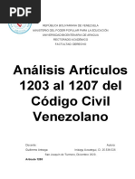 Analisis Articulos 1203 Al 1207 Codigo Civil