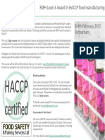 RSPH Level 3 Award in HACCP Food Manufacturing: MSC, Fifst, Msofht