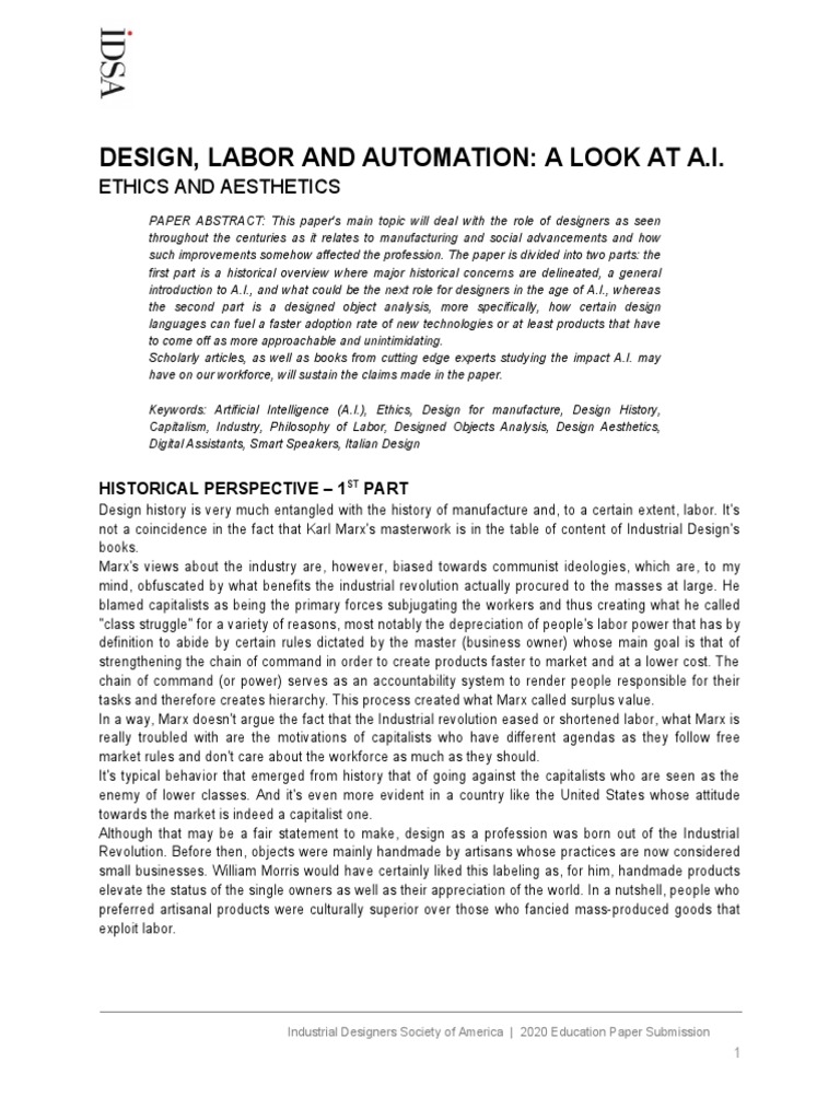 Designing Ethical A.I.: History & Impact | PDF